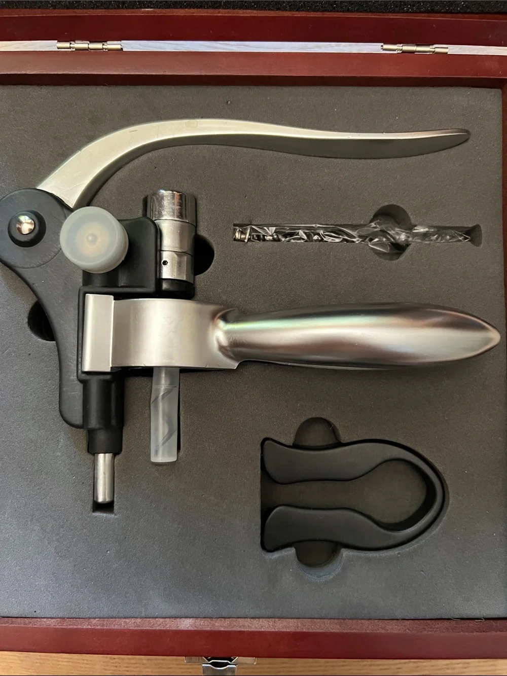 New Stainless Steel Lever Corkscrew Wine Opener in Case